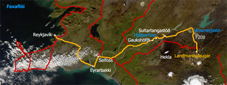July 3: Reykjavík - Þjórsá - Landmannalaugar