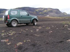 Jimny at the foot of Mount Hekla