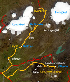 July 4: Landmannalaugar - Geysir - Gullfoss - Hveravellir