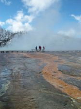 Petra, Gabe, Sanna and Tasia in front of Grand Prismatic Spring